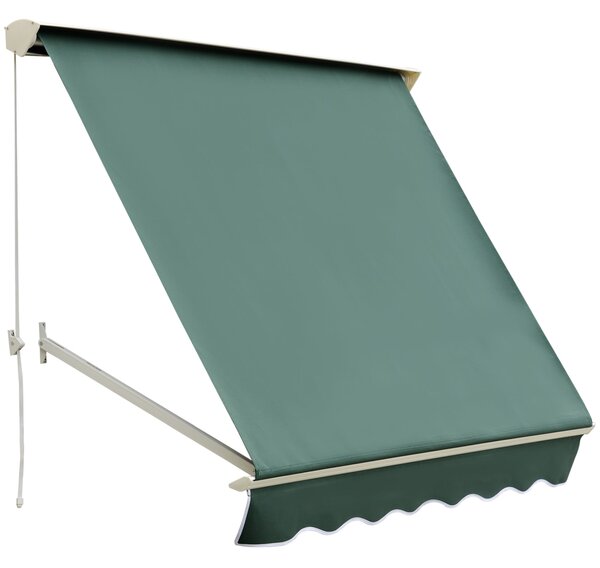 Tenda da Sole a Caduta 180×70 cm in Alluminio e Poliestere Verde