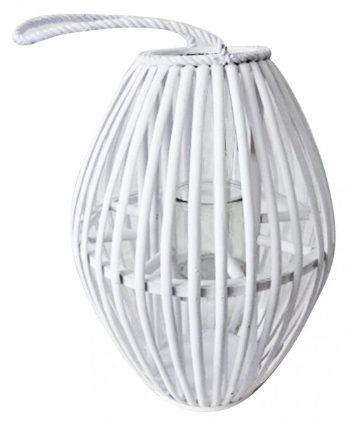 Lanterna Seline in Vimini Bianco