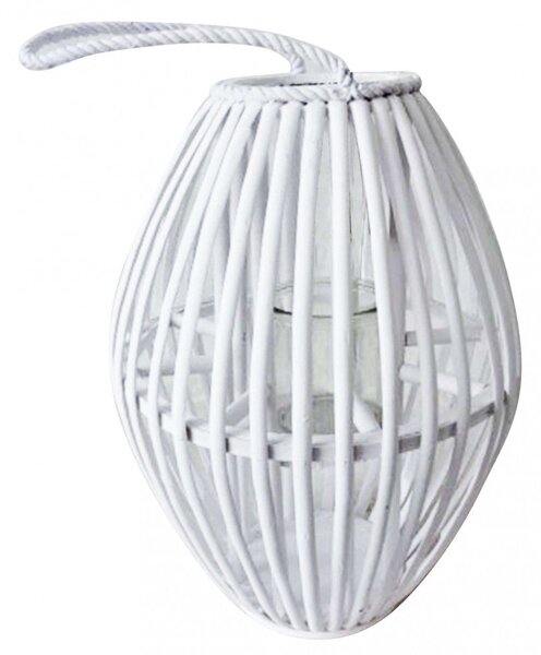 Lanterna Seline in Vimini Bianco