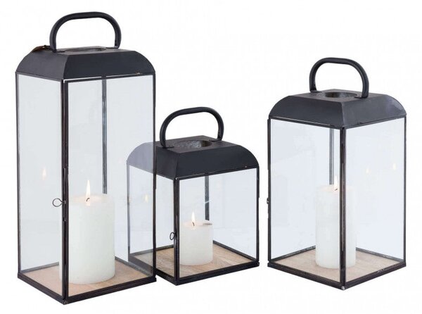 Lanterna Millicent Media 19,5x19,5x44 h cm in Acciaio Antracite