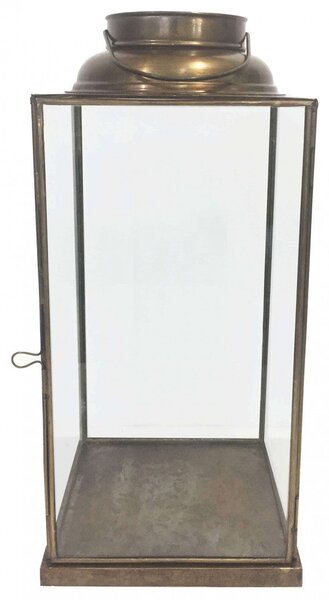 Lanterna Nancy Grande 20,5x20,5x44 h cm in Acciaio Ottone antico