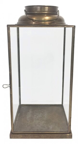 Lanterna Nancy Media 18x18x33,5 h cm in Acciaio Ottone antico