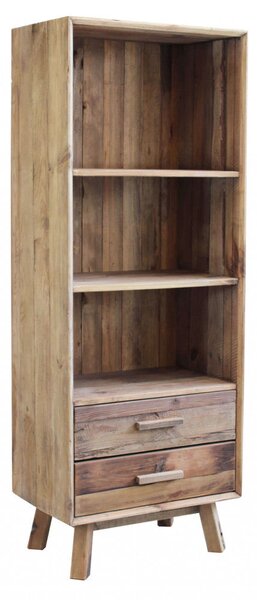 Libreria Justin 60x40x160 h cm in Pino riciclato Marrone