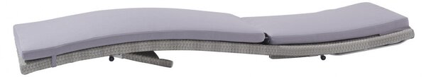 Lettino Prendisole da Giardino Honolulu con Cuscino 67x206x32 h cm in Wicker Grigio