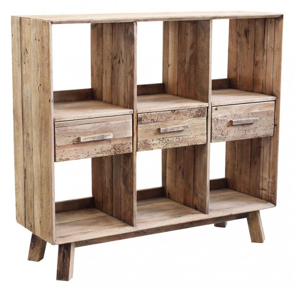 Mobile Maximillian 120x40x110 h cm in Pino riciclato Marrone