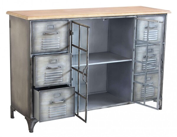 Mobile Ernest 124,5x40,5x83 h cm in Acciaio Grigio