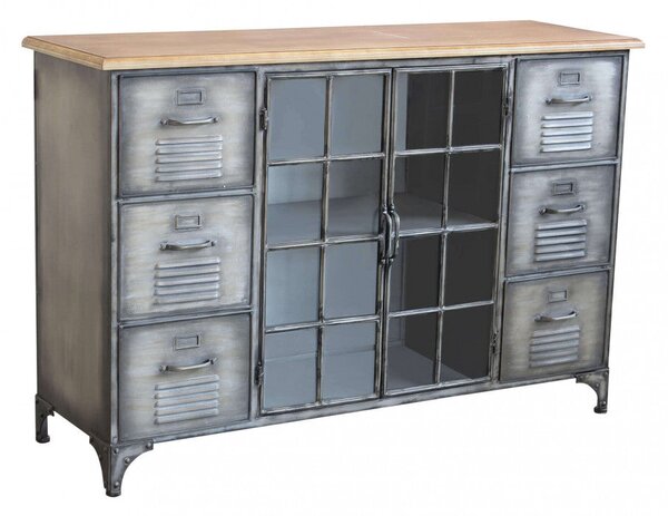 Mobile Ernest 124,5x40,5x83 h cm in Acciaio Grigio