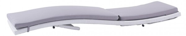 Lettino Prendisole da Giardino Honolulu con Cuscino 67x206x32 h cm in Wicker Bianco