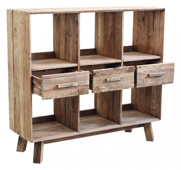 Mobile Maximillian 120x40x110 h cm in Pino riciclato Marrone