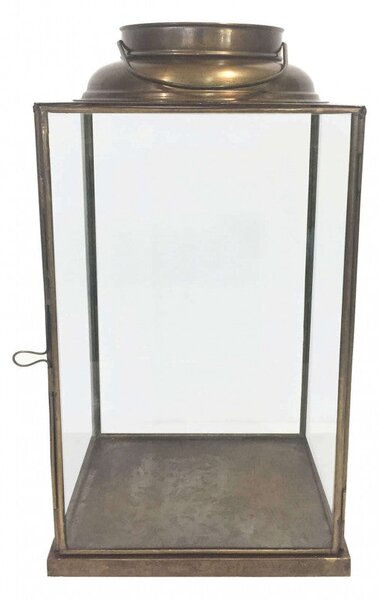 Lanterna Nancy Piccola 14,5x14,5x25 h cm in Acciaio Ottone antico