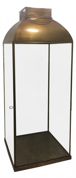 Lanterna Pollie Piccola 20x20x58 h cm in Acciaio Ottone antico