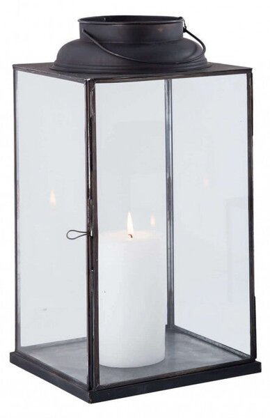 Lanterna Naomi Piccola 14,5x14,5x25 h cm in Acciaio Antracite