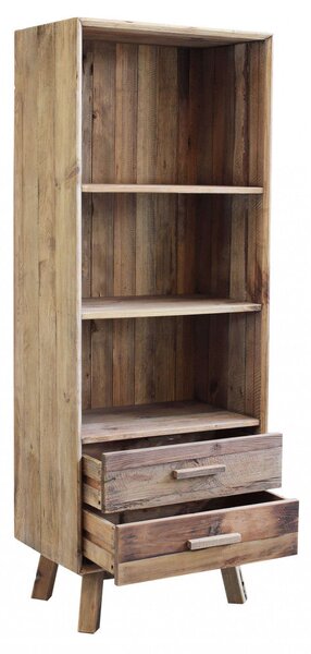 Libreria Justin 60x40x160 h cm in Pino riciclato Marrone