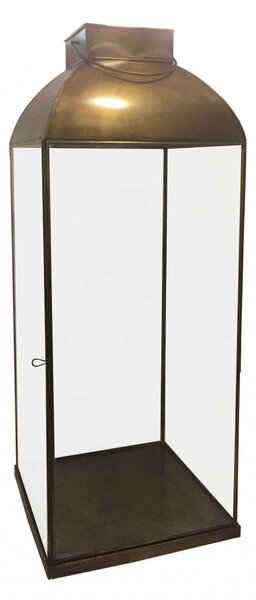 Lanterna Pollie Piccola 20x20x58 h cm in Acciaio Ottone antico