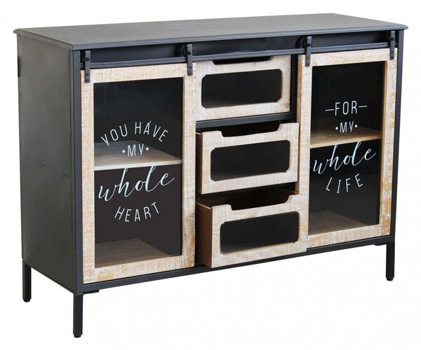 Mobile Florent 108,5x38,5x79 h cm in Acciaio Antracite