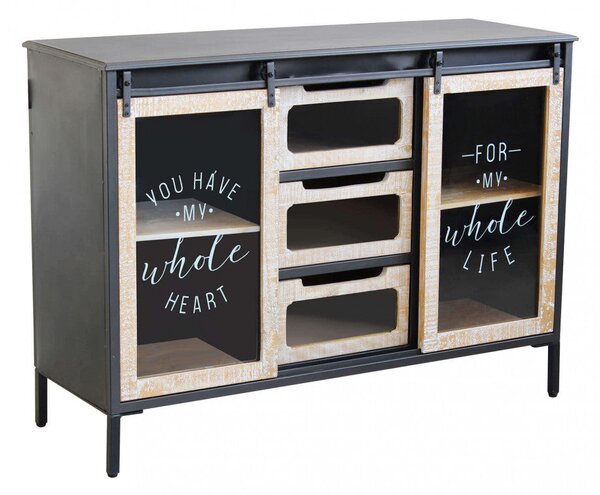 Mobile Florent 108,5x38,5x79 h cm in Acciaio Antracite