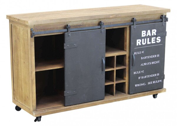 Mobile Edmond 123x41x74 h cm in Legno Marrone