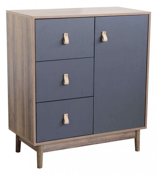Mobiletto Joris 80x39x90 h cm in Legno Grigio