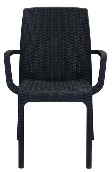 Sedia indiana 57x59x86 h cm in Wicker Antracite