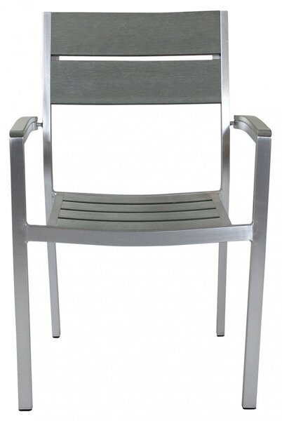 Sedia Barbados Impilabile 54x54x84 h cm in Alluminio Grigio