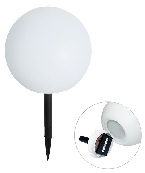 Lampada da esterno bianca 30 cm con LED integrato IP44 solare RGBW - Ludger