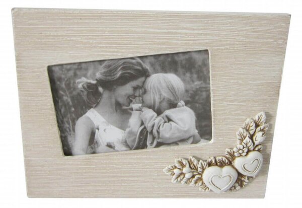 Portafoto 15x10 Shabby Chic Rettangolare 23x2,5x18 h cm in MDF Tortora