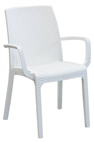 Sedia indiana 57x59x86 h cm in Wicker Bianco