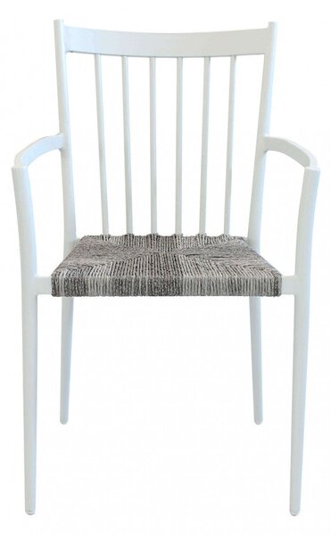 Sedia Martinica Impilabile 55x57x86 h cm in Alluminio Bianco