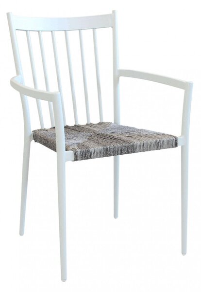Sedia Martinica Impilabile 55x57x86 h cm in Alluminio Bianco