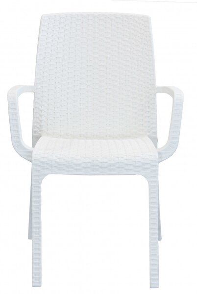 Sedia indiana 57x59x86 h cm in Wicker Bianco