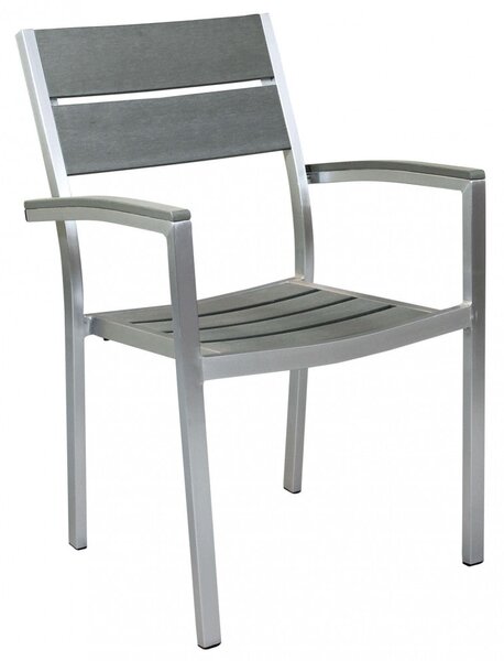 Sedia Barbados Impilabile 54x54x84 h cm in Alluminio Grigio