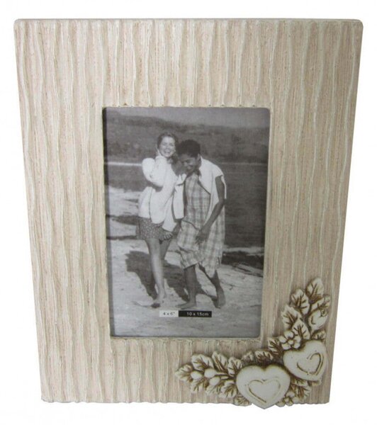 Portafoto 10x15 Shabby Chic Rettangolare 17,5x2,5x22,5 h cm in MDF Tortora