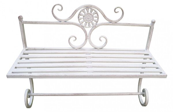 Portacarta Camille Bianco Antico 41x16x33 h cm in Acciaio Bianco