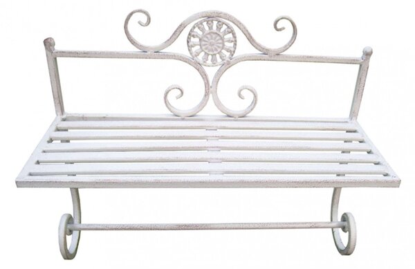 Portacarta Camille Bianco Antico 41x16x33 h cm in Acciaio Bianco