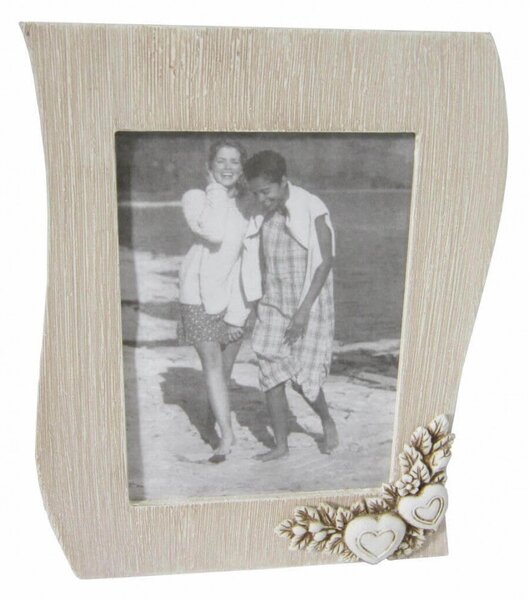 Portafoto 10x15 Shabby Chic Onda 17x2,5x22 h cm in MDF Tortora