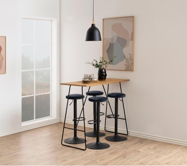 Sedia da bar grigia in imbottito con altezza regolabile (altezza della seduta 62 cm) Finch – Actona