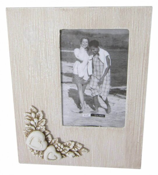 Portafoto 10x15 Shabby Chic Rettangolare 18x2,5x23 h cm in MDF Tortora