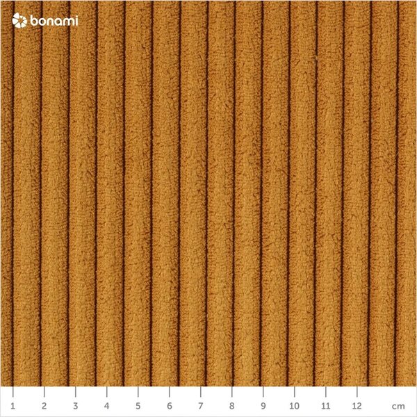 Divano color senape allungabile con rivestimento in velluto a coste 195 cm Nona – Makamii