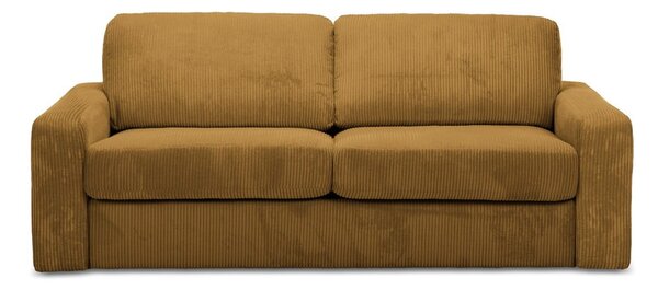 Divano color senape allungabile con rivestimento in velluto a coste 195 cm Nona – Makamii