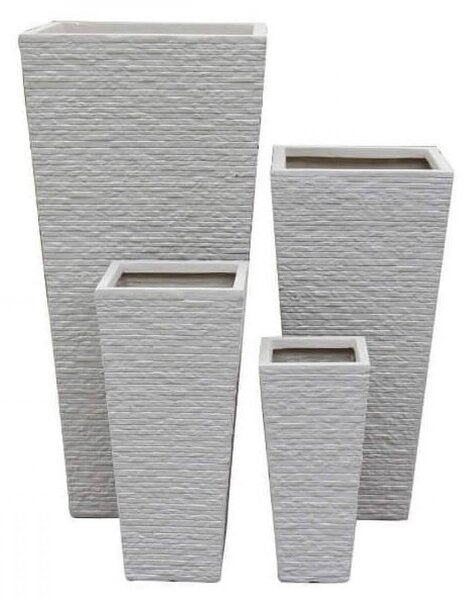 Set di 4 vasi Giglio in Fibra di argilla Beige