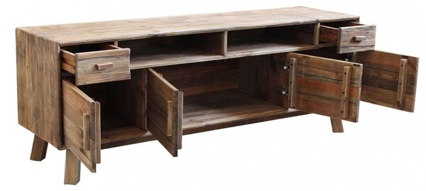 Mobile TV Ralph 180x48x65 h cm in Pino riciclato Marrone