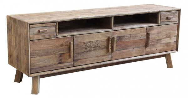 Mobile TV Ralph 180x48x65 h cm in Pino riciclato Marrone