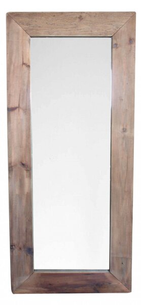 Specchio Trevor 180x80x5 h cm in Pino riciclato Marrone