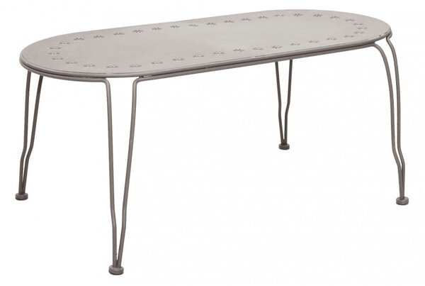 Tavolino Brighton 100x50x45 h cm in Acciaio Tortora