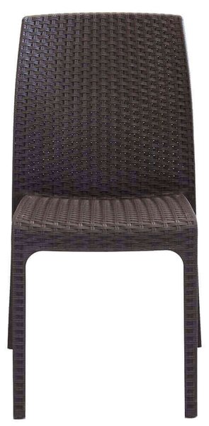 Sedia da Giardino Virginia 47x59x86 h cm in Wicker Marrone