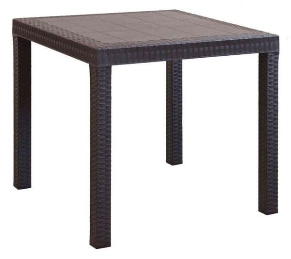 Tavolo Dallas 80x80x74 h cm in Wicker Marrone