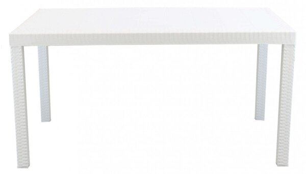 Tavolo Houston 150x90x74 h cm in Wicker Bianco