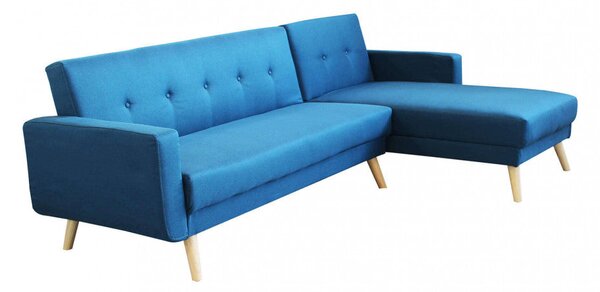 Divano Letto Arthur 176x84x84 cm in Tessuto Blu melange