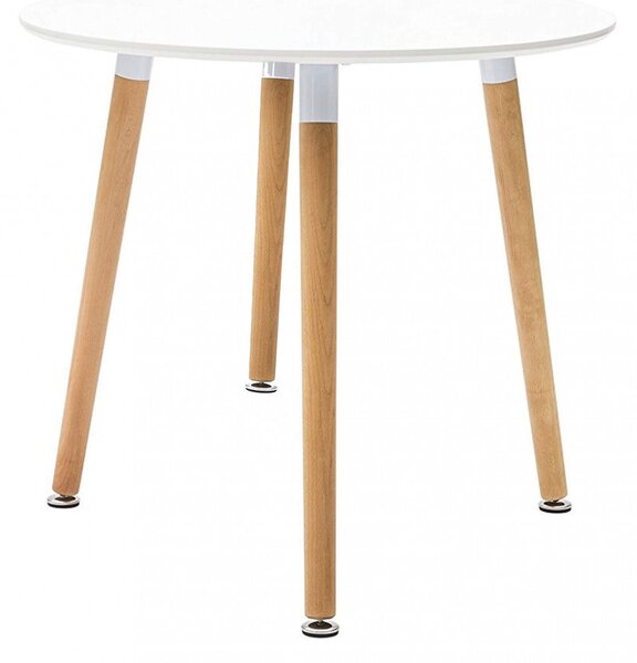 Tavolo Lione Ø80x75 h cm in Legno Bianco