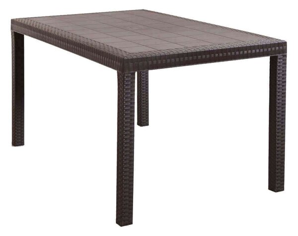 Tavolo Houston 150x90x74 h cm in Wicker Marrone